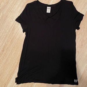 VS pink black criss cross v neck